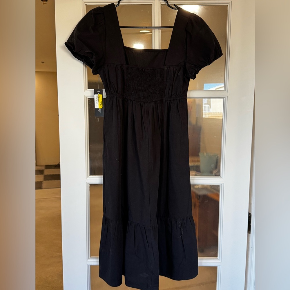 Derek Heart Black Peasant Dress